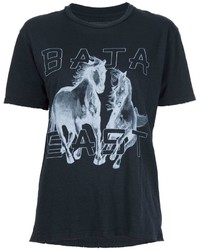 T-shirt stampata nera di Baja East