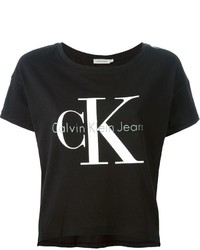 T-shirt stampata nera di Calvin Klein Jeans