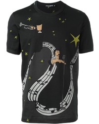 T-shirt stampata nera di Dolce & Gabbana