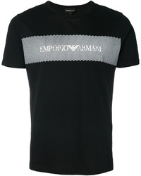 T-shirt stampata nera di Emporio Armani