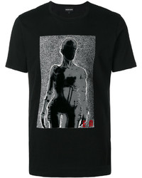 T-shirt stampata nera di Emporio Armani