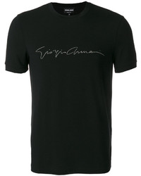 T-shirt stampata nera di Giorgio Armani