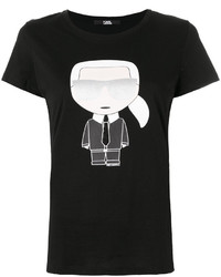 T-shirt stampata nera di Karl Lagerfeld