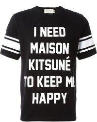 T-shirt stampata nera di MAISON KITSUNÉ