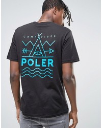 T-shirt stampata nera di Poler