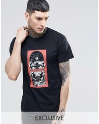 T-shirt stampata nera di Reclaimed Vintage