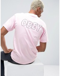 T-shirt stampata rosa di Obey