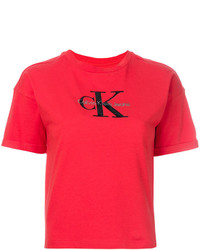 T-shirt stampata rossa di Calvin Klein