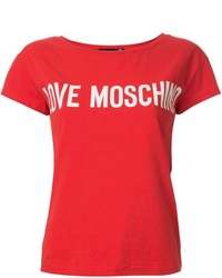 T-shirt stampata rossa di Love Moschino