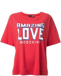 T-shirt stampata rossa di Love Moschino