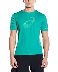 T-shirt stampata verde menta di Asics