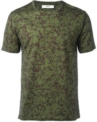T-shirt stampata verde oliva di Bally