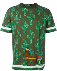 T-shirt stampata verde oliva di Dolce & Gabbana