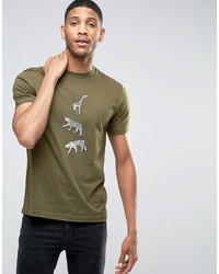 T-shirt stampata verde oliva di Paul Smith