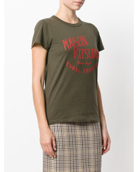 T-shirt verde oliva di MAISON KITSUNE