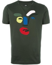 T-shirt verde scuro di Fendi
