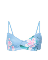 Top bikini a fiori azzurro di Cynthia Rowley