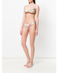 Top bikini a fiori beige di Zimmermann