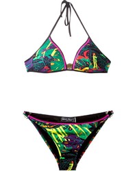 Top bikini a fiori multicolore di Salvatore Ferragamo