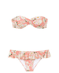 Top bikini a fiori rosa di Isolda