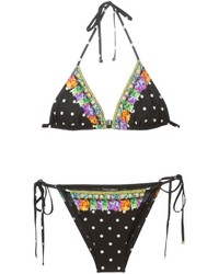 Top bikini a pois nero e bianco di Dolce & Gabbana