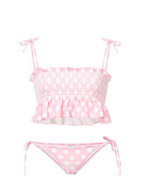 Top bikini a pois rosa di Lisa Marie Fernandez