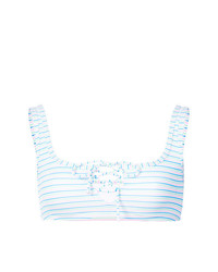 Top bikini a righe orizzontali azzurro di Onia