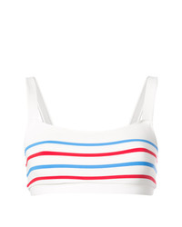 Top bikini a righe orizzontali bianco di Solid & Striped