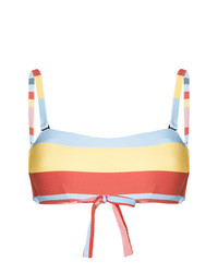 Top bikini a righe orizzontali multicolore di Asceno