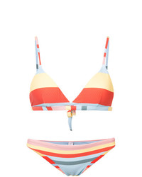 Top bikini a righe orizzontali multicolore di Asceno