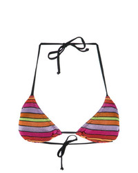 Top bikini a righe orizzontali multicolore di Cecilia Prado