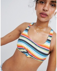 Top bikini a righe orizzontali multicolore di Ripcurl