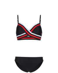Top bikini a righe orizzontali nero di P.E Nation