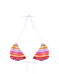 Top bikini a righe orizzontali rosa di Cecilia Prado