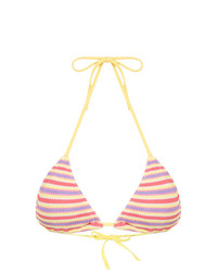 Top bikini a righe orizzontali rosa di Cecilia Prado