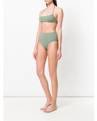 Top bikini a righe orizzontali verde di Solid & Striped