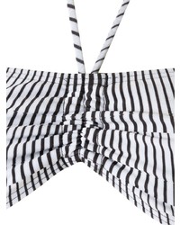 Top bikini a righe verticali bianco di Amir Slama