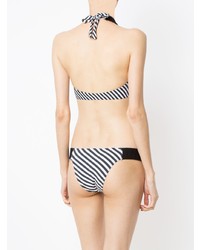 Top bikini a righe verticali nero di Amir Slama
