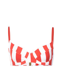 Top bikini a righe verticali rosso di Onia