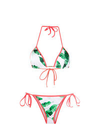 Top bikini bianco e verde