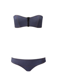 Top bikini blu scuro di Lisa Marie Fernandez