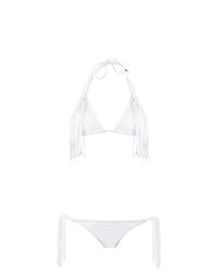 Top bikini con frange bianco di Amir Slama