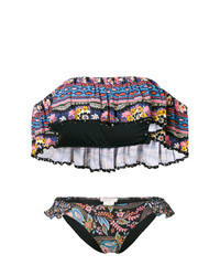 Top bikini con stampa cachemire multicolore