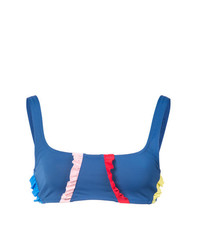 Top bikini con volant blu di Morgan Lane