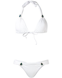 Top bikini decorato bianco di Lenny Niemeyer