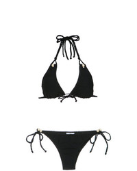 Top bikini decorato nero di Amir Slama