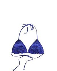 Top bikini di pizzo blu