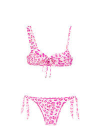 Top bikini leopardato rosa
