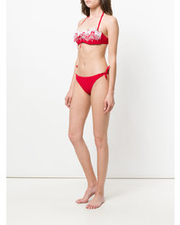 Top bikini ricamato rosso di Ermanno Scervino
