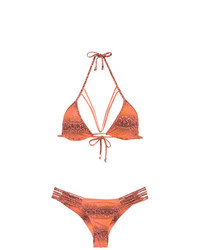 Top bikini stampato arancione di Amir Slama